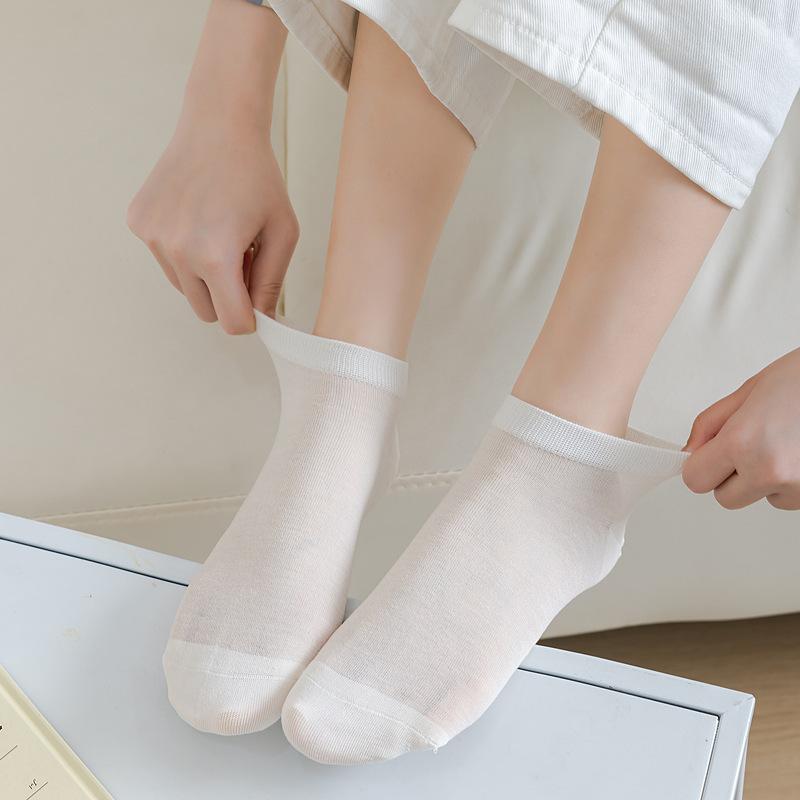 5 Pairs of Mulberry Silk Socks Women's Summer Thin Socks Sweat Absorbent Breathable Anti-pilling Anti-odour Antibacterial Boneless Socks