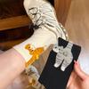 Women's Cute Funny Cat Ins Korean Style Mid-tube Socks Three-dimensional Ball Creative Socks