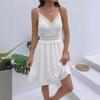 New Polka Dot V-Neck Spaghetti Strap Lace Dress