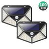 Kit of 2 Outdoor Solar Lights 100 LED Lighting Motion Sensor Wall Light