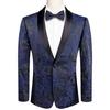 Mens Floral Tuxedo Dinner Jacket Regular Fit Shawl Lapel Paisley Prom Party Suit