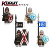 KT1073 Crossbowmen Valley Knight Building Block Medieval Soldiers Ancient Action Figures Mini Building Toy for Children
