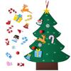 1-2PCS DIY Felt Christmas Tree Wall Hanging Artificial Xmas Tree with Santa Claus Snowflake Ornaments Holiday Supplies Decor