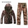 Men's Waterproof Windproof TAD Softshell Sharkskin Camouflage Fleece Jacket Set