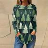 Tee Shirts For Women Fall Casual Long Sleeve Shirts Sweatshirt Vintage Graphic Printing Top Pullover Christmas