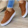 Ladies Casual Comfortable Vulcanized Ladies Comfortable Denim Shoes Oversized Lace -Up Sneakers Ladies Flat Shoes