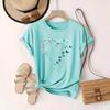 Summer Round Neck Heart-shaped Printed Top Fashionable Casual Pure Cotton Short Sleeved Women's T-shirt