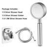 Stainless Steel Shower Head Fall Resistant Durable High Pressure Showerhead for Bathroom Handheld Water Saving Shower Set