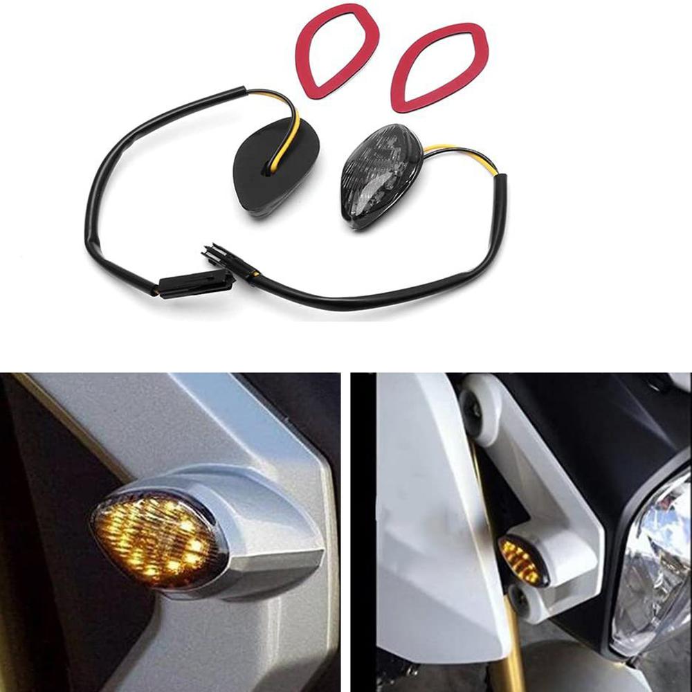 2x Smoke Flush Mount Amber LED Turn Signals Lights For 2013-2019 Honda Grom 125