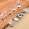 Crystal Glass Cabinet Door Handle - Single Hole, Diamond Spherical, 30mm