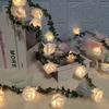 Artificial Rose Flower Vine LED String Light Battery Powered Fairy Lights Artificial Garland For Room Valentine's Day Decoration