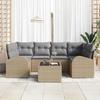 VidaXL Ensemble de canapé de jardin 7 pièces avec coussins Beige Poly Rattan 3345940