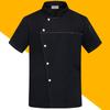 Kitchen Chef Jacket Uniforms Short Sleeve Cook Clothes Food Services Frock Coats Work Wear