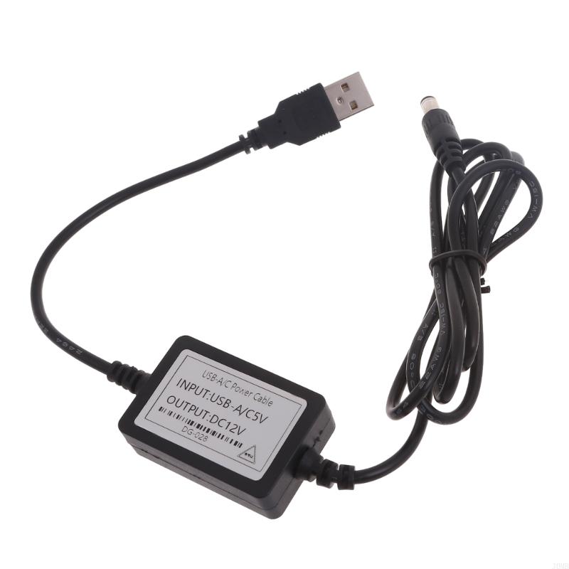 USB Power Supply Adapter Cable with 5.5 X 2.1mm USB 5V To 12V Cable for Low-power Router Speaker 115cm/45''