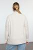 Women's Fashionable Stylish Plus Size Sweater Beige Half Turtleneck Soft Textured Knitwear Sweater
