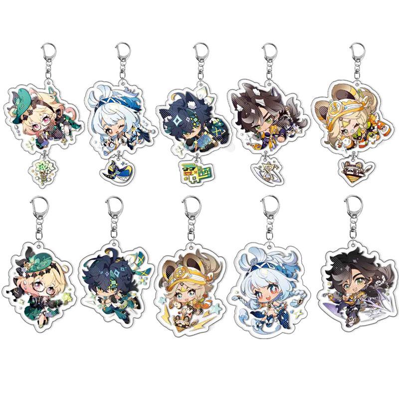 Game Sethos Mualani Kachina Kinich Emilie Cosplay Keychain Bag Pendant Acrylic Keyring Accessories Prop