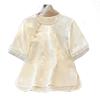 Summer New Short-sleeved Button-down Shirt Silk Fashion Large-size Temperament Shirt Top Women
