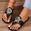 2024 Summer New Simple Metal Buckle Clip Flip-Flops Fashion Beach Plus Size Sandals Women Chaussure Femme