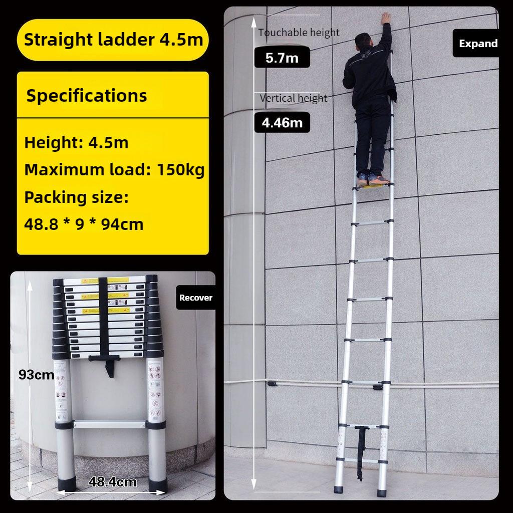 Aluminum Alloy Telescopic Ladder Portable Engineering Ladder Household Single Side Expansion Ladder