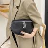 Women's Bag Cowhide Saddle Bag Fashion Casual Chest Bag One Shoulder Crossbody Bag