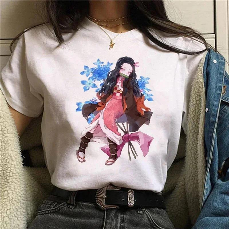 Demon Slayer T Shirt Women Kimetsu No Yaiba Nezuko Tshirt FeUnisex Tanjirou Kamado Graphic Tee Shirt Japanese Anime Unisexga T-shirt