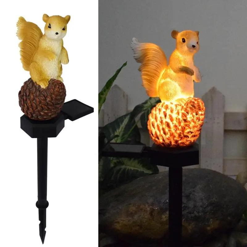 Squirrel Outdoor Light LED Solar Cute Squirrel Plug Lights Garden Decoration Animal LED Decor Light Waterproof Garden Lamp