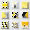 Nordic Geometric Yellow Printed Pattern Cushion Cover Home Living Room Sofa Chair Decoration Square Pillow Pillow Cover