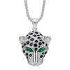 Cubic Zirconia Leopard Head Pendant Stainless Steel Necklace For Men Hip-hop Trendy Jewelry Gift