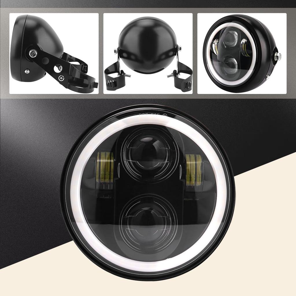 NORTHYUN 5.75 Inch LED Headlight Motorcycle Hi/Lo Switching with DRL Universal Shell /24V Universal