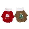 Christmas Corduroy Thickened Warm Small Breed Dog Clothes with Harness Compatible Teddy Bichon Pet Apparel for Winter Holiday