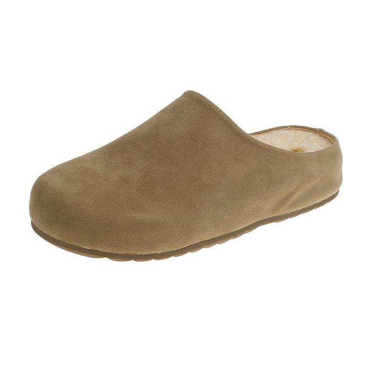 Soft Leather Version~ Baotou Half Slippers Women Wear High-end Fluffy Shoes In Autumn 2025 New Lazy Boken Shoes