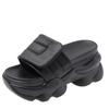 Fashion 8CM Heels Chunky Platform Slippers for Women Open Toe Leather Wedges Sandals Woman Summer 2024 Thick Bottom Female Flip Flops