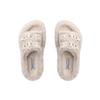 Double-breasted Flat Bottom Home Thick Bottom Fluffy Outer Wear Fluffy Slippers Women Autumn and Winter
