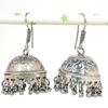 Natural Indian Look Jhumki Gemstone Silver Tribal Bali Earring 1.81" H6W19