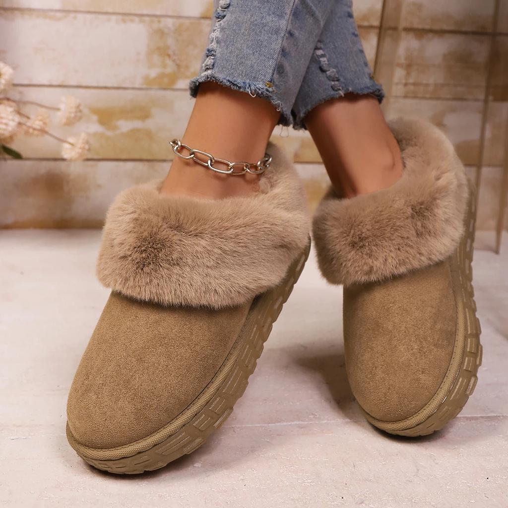 Women Fluffy Plush Slippers Winter Snow Boots Indoor Comfortable Home Shoes Women Comfortable High Quality Boots Women