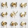 Brushed Animal Coat Hook Bathroom Robe Hook Living Room Clothe Hanger Rack Towel Hook Brass Material