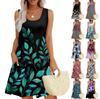 Women's Casual Sundress With Pockets Summer Boho Beach Dress,Holiday Hresses For WomenT-Shirts Dress U Neck Loose Tank Dresses