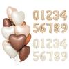 40 Inch 0-9 Digital Balloon Number Aluminum Foil Helium 18 Inch Love Shaped Caramel Cream Birthday Gift Toy Party Decoration