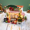 DIY Wooden Puzzle Merry Christmas Dessert Shop Dollhouses Miniature Kits With LED Lights Home Decoration For Adult Kids Handmade Gifts