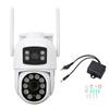 Dual Lens Security Camera 360 Degrees  Pan Tilt Wireless Surveillance Camera IP66 Waterproof with Two Way