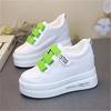 Fashion Genuine Leather Women Plush Platform Sneakers Wedgies Spring Casual Vulcanized Shoes Ladies Thick Bottom Court Sneakers White