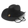 Fashion Men And Women French Windbreak Rope Travel Vacation Suede One-Word Cowboy Hat