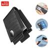 RFID Anti-Theft AirTag Men's Carbon Fiber Wallet with Multi-Card Slots and Money Clip