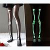 Joint Print Pantyhose Slimming Black Pantyhose Dark Halloween Party Bar Glow-in-the Dark Glow-in-the Dark Disco Socks