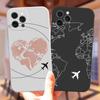 Luxury Popular Planes World Map Travel Silicone Phone Case For iPhone 11 12 Pro XS MAX X XR 7 8 6s Plus 13 Mini Candy Soft Cover