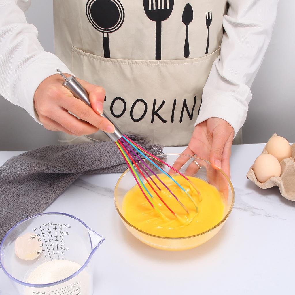 1PC Manual Egg Beater High Quality Stainless Steel Silicone Balloon Whisk Cream Mixer Milk Shake Mixing Stiring Tools 8/10/12 Inch