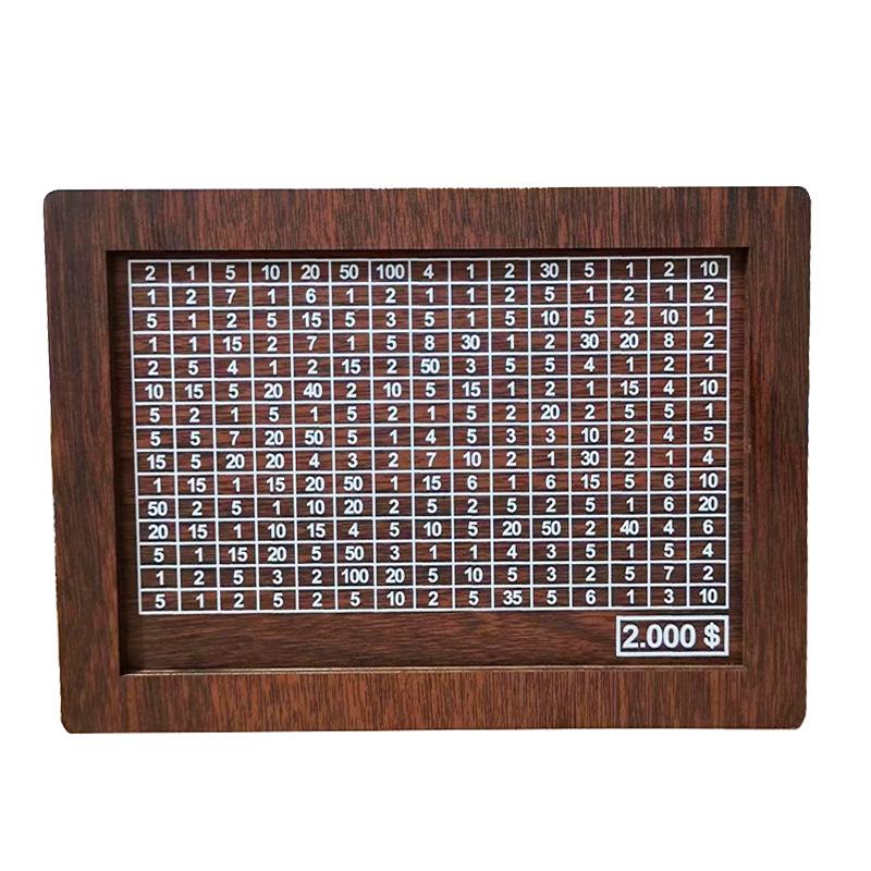 500/1000/2000/3000/5000/10000 Euro Money Box Wooden Piggy Bank with Reusable Money Box with Saving Goal and Numbers Boxes