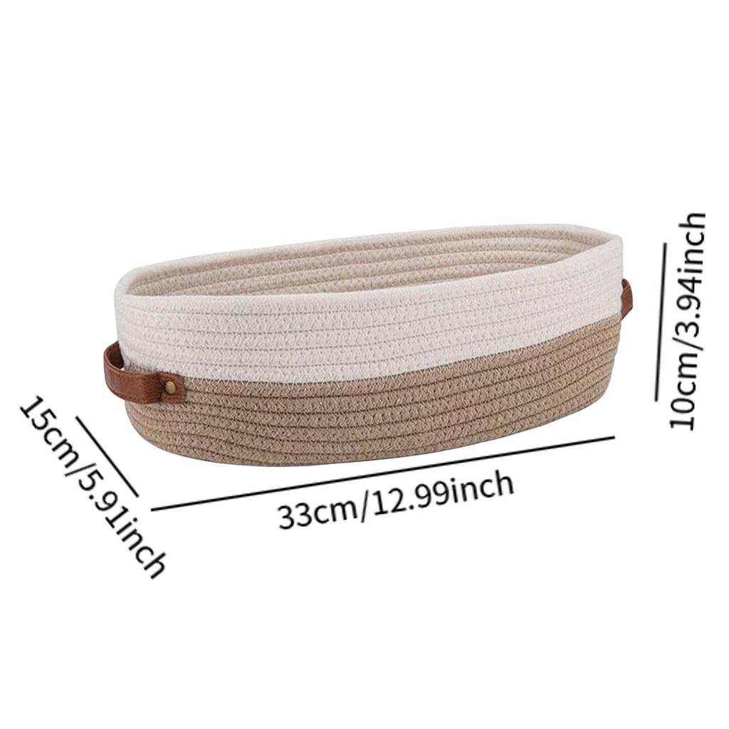 Cotton Rope Woven Basket Storage Basket Simple Toilet Basket with Handles for