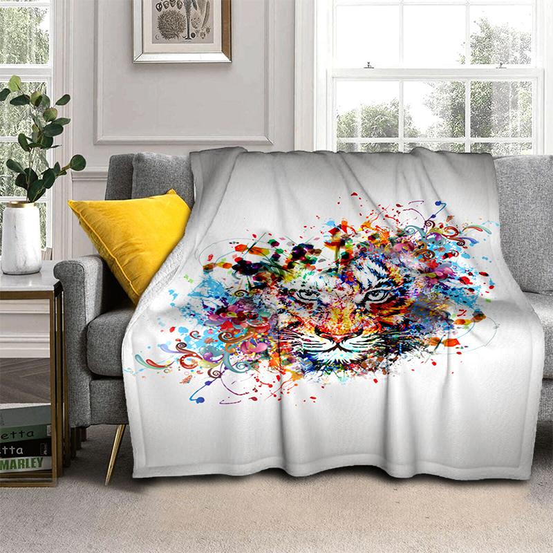 Большой чехол для дивана-кровати с 3D принтом тигра, мягкое и волосатое одеяло, плед, мягкие теплые фланелевые одеяла, подарок для фанатов