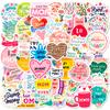 50 English Mother'S Day Stickers Thanksgiving Mother'S Day Decorative Stickers Pink Series Graffiti Stickers